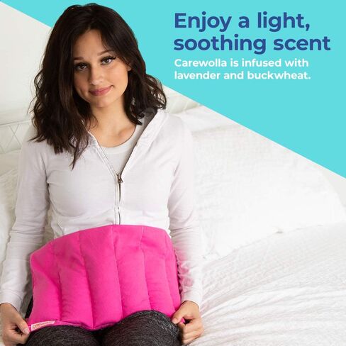 Microwave Heating Pad for Pain Relief, 9 x 22 Multipurpose Pads, Natural Buckwheat and Lavender Mix, Hot/Cold, Aromatherapy, Made in USA (Pink) in Saudi Arabia