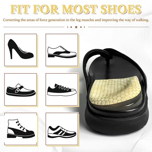 Corrective Insoles for Supination & Over-Pronation, Orthotics Medial & Lateral Heel Wedge Inserts for Foot Alignment, Bow Legs, Knee Pain (Black-2 Layers, L: Women 8-12/Men: 7.5-13) in Saudi Arabia