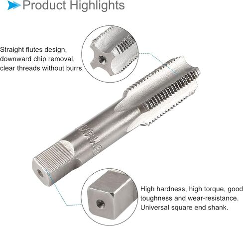 Hand Threading Taps, M14 x 1.25 Thread, Metric Alloy Tool Steel Screw Tapping Taper Bottom Tap - (Applications: for Machine Thread Repair), 1-Pair in Saudi Arabia