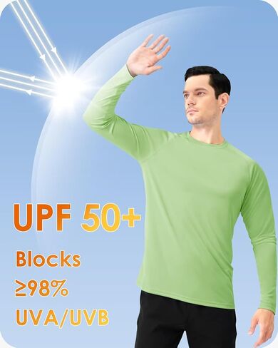 Boladeci Men's UPF 50+ Sun Protection UV SPF Shirts Long Sleeve Lightweight Quick Dry Swim T-Shirts Rash Guard in Saudi Arabia