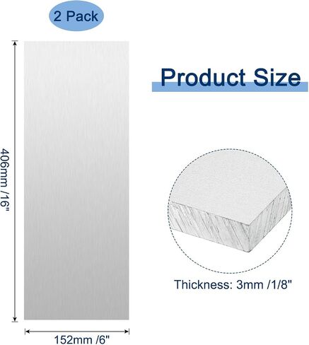 MECCANIXITY 6061 T6 Aluminum Sheet, 10 x 17 x 1/16 Inch Rectangle Heat-treatable Aluminum Sheet Flat Metal Plate Covered with Protective Film for Industrial, Crafting in Saudi Arabia