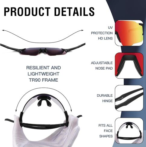 DUCO Sports Sunglasses for Men Women Fishing Cycling Mountain Bike Sun Glasses UV400 Protection 0042 in Saudi Arabia