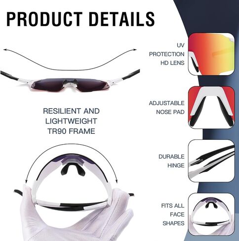 DUCO Sports Sunglasses for Men Women Fishing Cycling Mountain Bike Sun Glasses UV400 Protection 0042 in Saudi Arabia