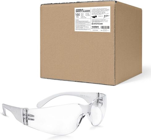 amoolo Clear Safety Glasses Bulk of 24, Protective Eyewear for Men Women, ANSI Z87.1 Impact Resistant Eye Protection for Work, Lab, Construction in Saudi Arabia