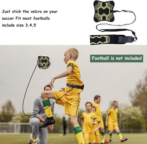 Soccer Training Equipment Solo Soccer Kick Trainer for Kids & Youth, Juggling Practice Equipment Soccer Stuff with Small Shin Guard&Shin Guard Sleeves Skills Improvement Gifts for Boys Girls in Kuwait