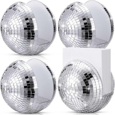 1 Pcs Disco Ball Napkin Holder for Table Round Napkin Dispenser Serviette Holder Tissue Dispenser Standing Paper Napkin Storage Disco Ball Decoration for Wedding Kitchen Dining Room Table in Saudi Arabia