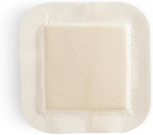 HALYARD* Multi-Layer Bordered Silicone Foam Dressing, Gentle Adhesive with Superabsorbent Core, Conformable & Breathable Water Resistant Protective Film Backing, 4"x4" (Box of 10) in Saudi Arabia