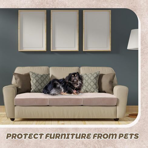 Newwiee 8 Pcs Velvet Stretch Cushion Covers for Outdoor Patio Furniture Soft Velvet Sofa Seat Couch Covers Replacement Sofa Cover Patio Slipcover Individual Washable Chair Cushion Cover(Cream White) in Saudi Arabia