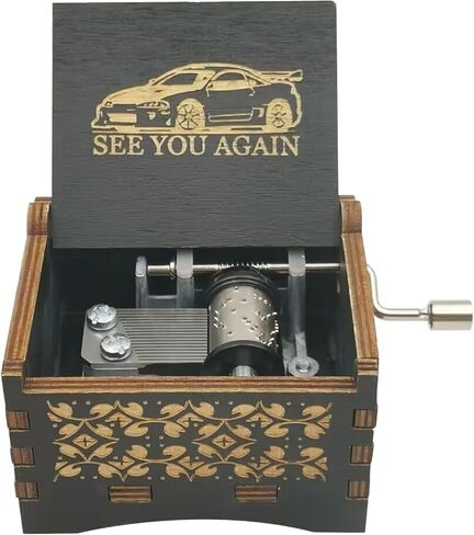 Engraved Wooden Music Box Antique Carved Hands Crank Musical Box Gift for Lover, Boyfriend, Girlfriend, Husband, Wife (Bink's Sakes 01) in Saudi Arabia
