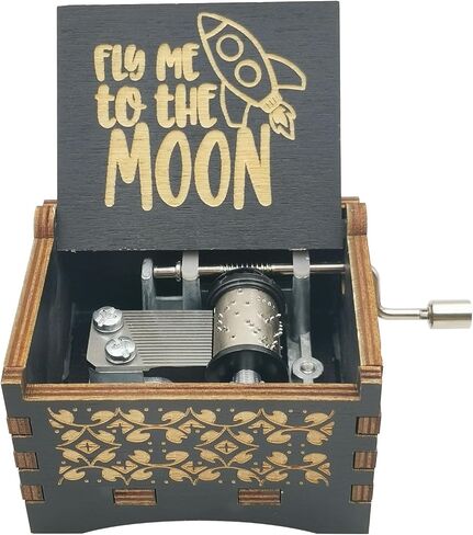 Engraved Wooden Music Box Antique Carved Hands Crank Musical Box Gift for Lover, Boyfriend, Girlfriend, Husband, Wife (Bink's Sakes 01) in Saudi Arabia