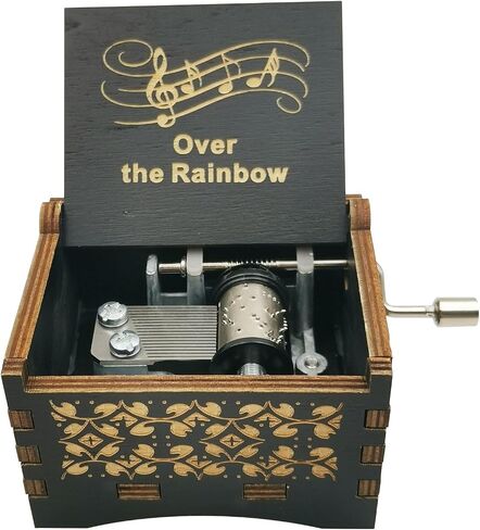 Engraved Wooden Music Box Antique Carved Hands Crank Musical Box Gift for Lover, Boyfriend, Girlfriend, Husband, Wife (Bink's Sakes 01) in Saudi Arabia