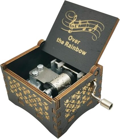 Engraved Wooden Music Box Antique Carved Hands Crank Musical Box Gift for Lover, Boyfriend, Girlfriend, Husband, Wife (Bink's Sakes 01) in Saudi Arabia