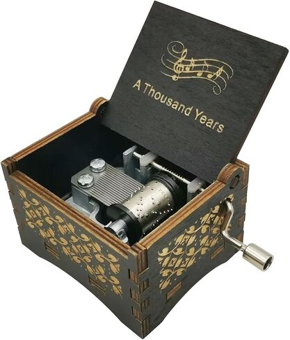 Engraved Wooden Music Box Antique Carved Hands Crank Musical Box Gift for Lover, Boyfriend, Girlfriend, Husband, Wife (Bink's Sakes 01) in Saudi Arabia