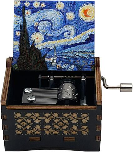 Engraved Wooden Music Box Antique Carved Hands Crank Musical Box Gift for Lover, Boyfriend, Girlfriend, Husband, Wife (Bink's Sakes 01) in Saudi Arabia