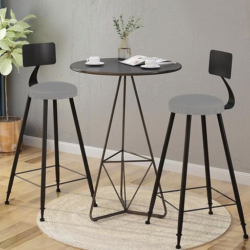 Round Bar Stool Covers Round Chair Seat Slipcover Fit for Stool of Dia 11-14 Inch, High Elastic Circle Stool Cover, Soft,Easy to Clean(2 Pcs Beige) in Saudi Arabia