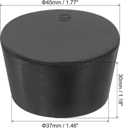 MECCANIXITY Rubber Tapered Plug 41mm to 50mm Solid Test Tubes Bungs Stopper Black for Lab Home 4 Pieces in Saudi Arabia