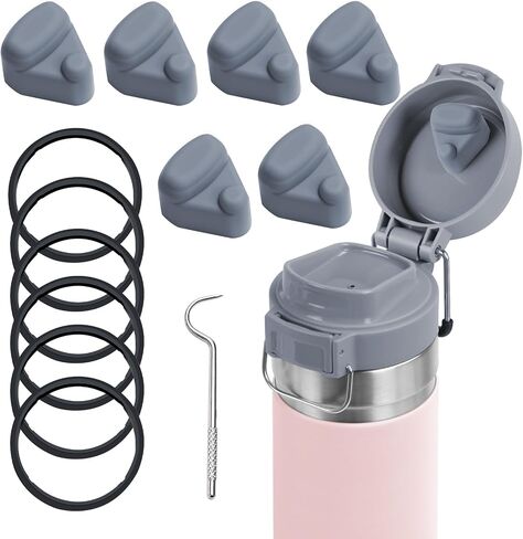 Replacement Stopper and Replacement Gasket, Compatible with Stanley Quick FLIP GO 24/36oz Water Bottle Lid, Silicone Top Cap and Sealing Gaskets Replacement Parts for Stanley Accessories in Saudi Arabia