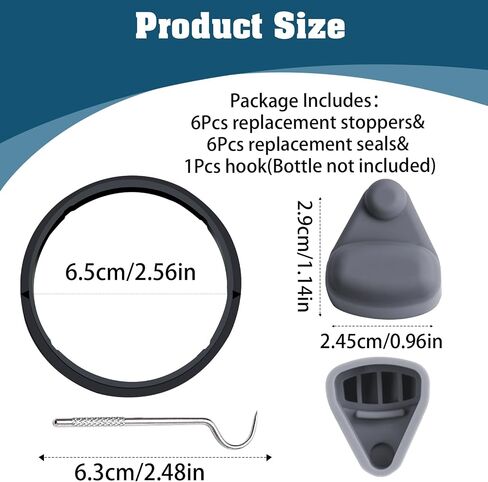 Replacement Stopper and Replacement Gasket, Compatible with Stanley Quick FLIP GO 24/36oz Water Bottle Lid, Silicone Top Cap and Sealing Gaskets Replacement Parts for Stanley Accessories in Saudi Arabia