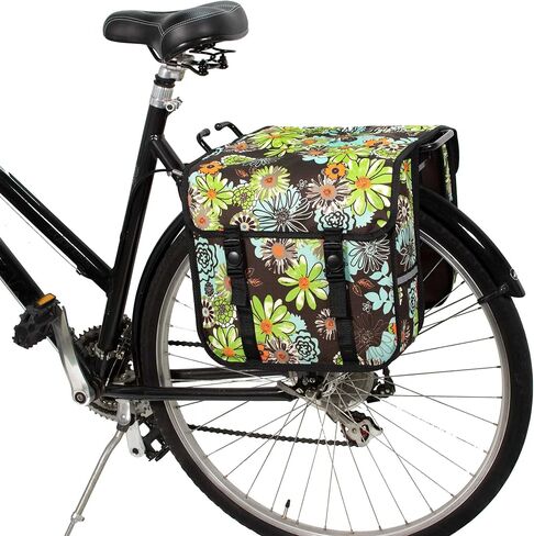 BikyBag Classic - Bike Double Bag, Stylish and Colorful Double Panniers (Brown Daisy) in Saudi Arabia