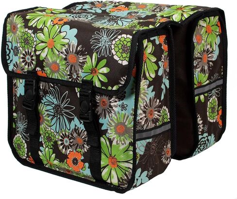 BikyBag Classic - Bike Double Bag, Stylish and Colorful Double Panniers (Brown Daisy) in Saudi Arabia