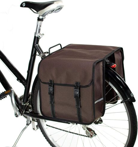 BikyBag Classic - حقيبة الدراجة المزدوجة، سلال مزدوجة أنيقة وملونة (زهرة بنية) in Saudi Arabia