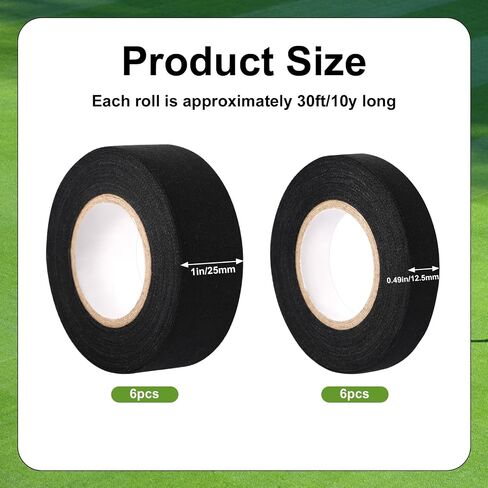 12pcs Lacrosse Stick Tapes, Cotton Tape Non-Precut Hockey Stick Grip Tapes Sweat-Absorbent Grip Tape for Golf Baseball Bats White Bar Cloth Tape in Saudi Arabia
