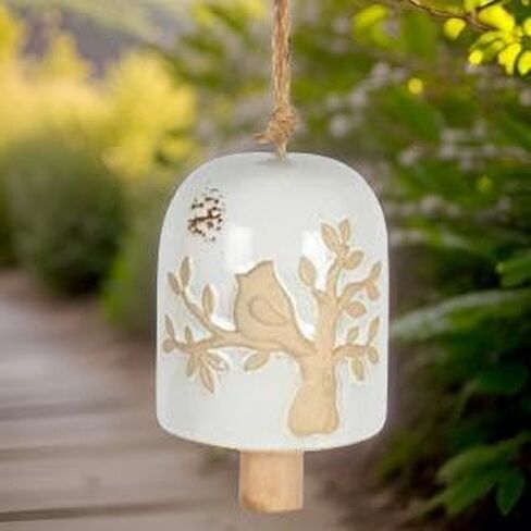 Carson Ceramic Bell - Stoneware Decorative Bell for Classic Home Decor - Ceramic Bell Home Decor - Classic Decor for Kitchen, Living Room, Patio, Porch (Bee Ceramic Bell) in Saudi Arabia
