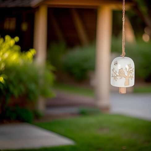 Carson Ceramic Bell - Stoneware Decorative Bell for Classic Home Decor - Ceramic Bell Home Decor - Classic Decor for Kitchen, Living Room, Patio, Porch (Bee Ceramic Bell) in Saudi Arabia