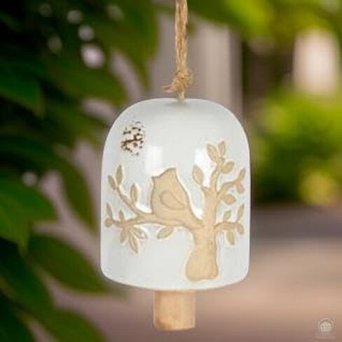 Carson Ceramic Bell - Stoneware Decorative Bell for Classic Home Decor - Ceramic Bell Home Decor - Classic Decor for Kitchen, Living Room, Patio, Porch (Bee Ceramic Bell) in Saudi Arabia