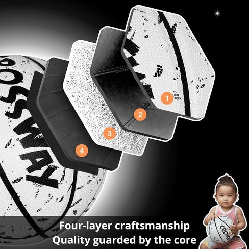 Outdoor Basketball Composite Leather Ultra-Grip – Size 5 6 7 Indoor Basketballs Excellent Bounce Durable with Pump in Saudi Arabia