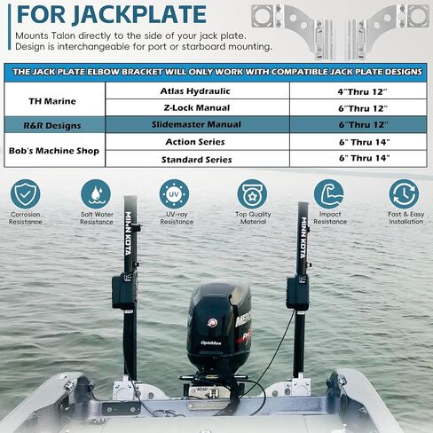 استبدال للوحة تثبيت Minn Kota 1810340 Talon Jackplate G2-Port/يمين، دعامة لوحة جاك مثبتة على جانب Talon، دعامة تثبيت Talon للميناء أو الجانب الأيمن، لدعامة تثبيت Minn Kota Talon in Saudi Arabia