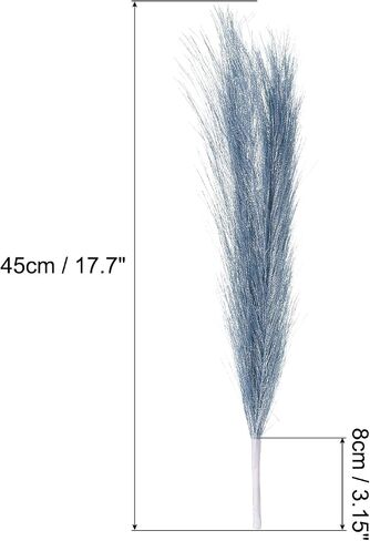 MECCANIXITY 1Pcs Faux Pampas Grass Small 45cm/17.7" Fake Fluffy Pampas Grass 7 Branches Artificial Vase Filler for Home Office Vase Wedding Decoration Champagne in Saudi Arabia