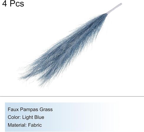 MECCANIXITY 1Pcs Faux Pampas Grass Small 45cm/17.7" Fake Fluffy Pampas Grass 7 Branches Artificial Vase Filler for Home Office Vase Wedding Decoration Champagne in Saudi Arabia