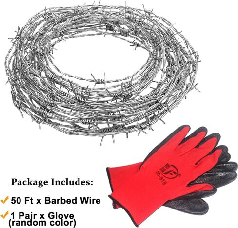 الأسلاك الشائكة 25 قدم 18 قياس الأسلاك الشائكة الحقيقية لفة 4 نقاط سياج الأسلاك الشائكة الساخنة تراجع الأسلاك الشائكة المجلفنة للحرف البيسبول والأسوار (25 قدم) in Kuwait
