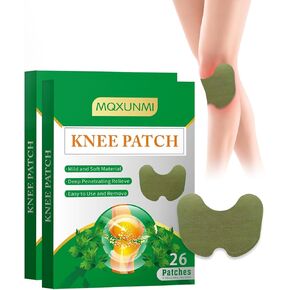 Knee Patches, 52 Count Warming Herbal Plaster Knee Patches, Wormwood Extract Sticker for Knee, Back, Neck, Shoulder