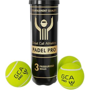 | Padel Pro Balls | Professional Tournament Quality | 3 Ball Can Pressurized Performance Game for Racket