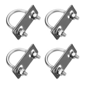 MroMax 2Pcs 304 Stainless Steel M10 Thread Silver Round Bend U Bolts with Self Locking Nuts and Washers for Fastening Products to 1.06" Dia Pipe