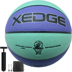 Basketball 28.5" Size 6 Indoor Outdoor Leather Basketball Set