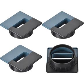 uxcell 4Pcs Cable Hole Cover, 2-3/8"(60mm) ABS Square Desk Wire Cord Cable Grommets Hole Cover for Office PC Desk Cable Cord Organizer, Black Blue