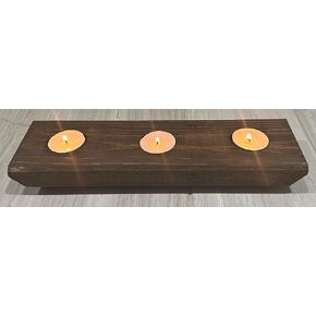 Modern Boat Silhouette Profile 3 Tea Light Candle Holder, 12 inches (Aged Barrel Gray)