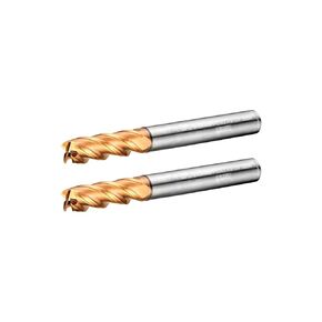 Tools Carbide Square End Mill, AlSiTiN Coating, Spiral Router Bit for Medium Alloy Steel,Pre-hardeness Steel, Rough Machining, Large Groove for High Efficiency Cutting, Inch Size(3/8", 2pcs)