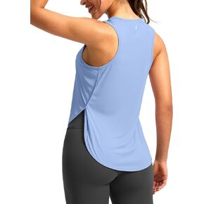 Soothfeel Women's Workout Tank Tops Racerback Sleeveless Running Tennis Shirt Loose Fit Sports Gym Exercise Yoga Athletic Top