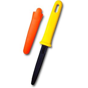 CANARY Cardboard Cutter with Sheath, 7.5" Safe Box Opener/Box Cutter Tool [Non-Stick Coated Blade], Serrated Japanese Stainless Steel Blade, Made in Japan