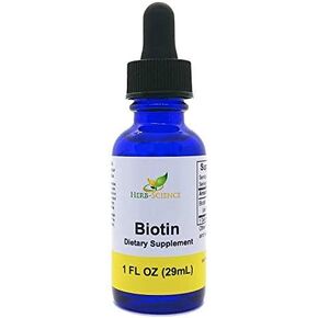 Biotin Vitamin B7 Liquid Extract, Alcohol Free High Potency Biotin B7 Dietary Supplement for Hair Growth, Strong Nails, Healthy Skin and Digestion Support - Herb Science