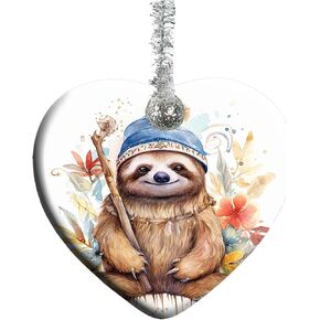 XUTAI Beautiful Green Mountain Heart Christmas Tree Ceramic Ornaments Porcelain Pendant Christmas Ornament Hanging Ornament for Holiday Decoration