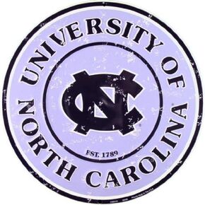 Hangtime UNC Tarheels 12 Inch Embossed Metal Nostalgia Circular Sign