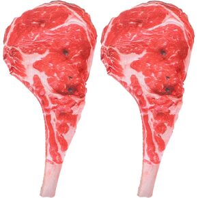 UKCOCO 2Pcs Simulation Food Steak Artificial Lifelike Steak Fake Beef Meat Model Dog Chew Toys for Home Kitchen Cabinet Desk Shops Decor