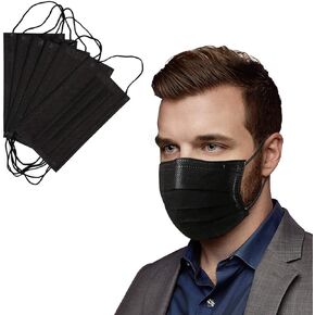 أقنعة وجه AMZ Medical Supply يمكن التخلص منها مقاس واحد، أقنعة وجه يمكن التخلص منها من مادة البولي بروبيلين بيضاء 4 طبقات 50 حزمة، أقنعة قابلة للتنفس يمكن التخلص منها للنساء/الرجال مع أشرطة مرنة ولوحة أنف معدنية