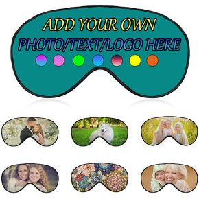 Personalized Eye Mask, Custom Eyeshade Blindfold Add Your Design Image Text Customized Eye Cover with Adjustable Strap for Sleeping Travel Work Naps Blocks Light, Army Green