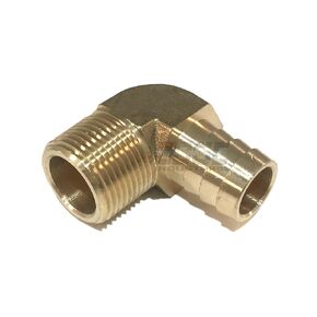 3/4" Hose ID to 3/4" Male NPT MNPT 90 Degree Brass Elbow Fitting Fuel / AIR / Water / Oil / Gas / WOG (Qty 25)